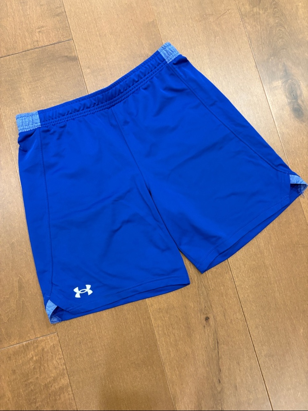 Under Armour Royal Blue Boys' Athletic Shorts with White Logo
